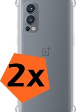 Nomfy Hoesje Geschikt voor OnePlus Nord 2 Hoesje Shock Proof Cover Case Shockproof - Hoes Geschikt voor OnePlus Nord 2 Hoes Siliconen Back Case - Transparant - 2 PACK