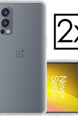 NoXx Hoes Geschikt voor OnePlus Nord 2 Hoesje Cover Siliconen Back Case Hoes - Transparant - 2x