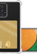 NoXx Hoes Geschikt voor Samsung A52s Hoesje Pasjeshouder Cover Shock Proof Case Siliconen Hoes Met Kaarthouder - Transparant