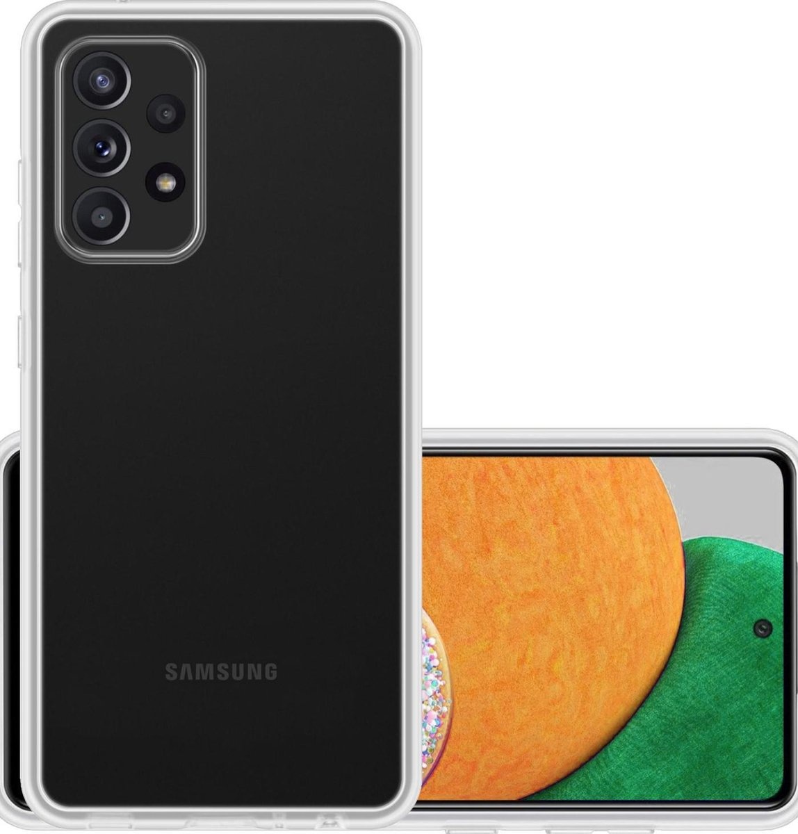 NoXx Hoes Geschikt voor Samsung A52s Hoesje Cover Siliconen Back Case Hoes - Transparant