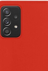 NoXx Hoes Geschikt voor Samsung A52s Hoesje Cover Siliconen Back Case Hoes - Rood