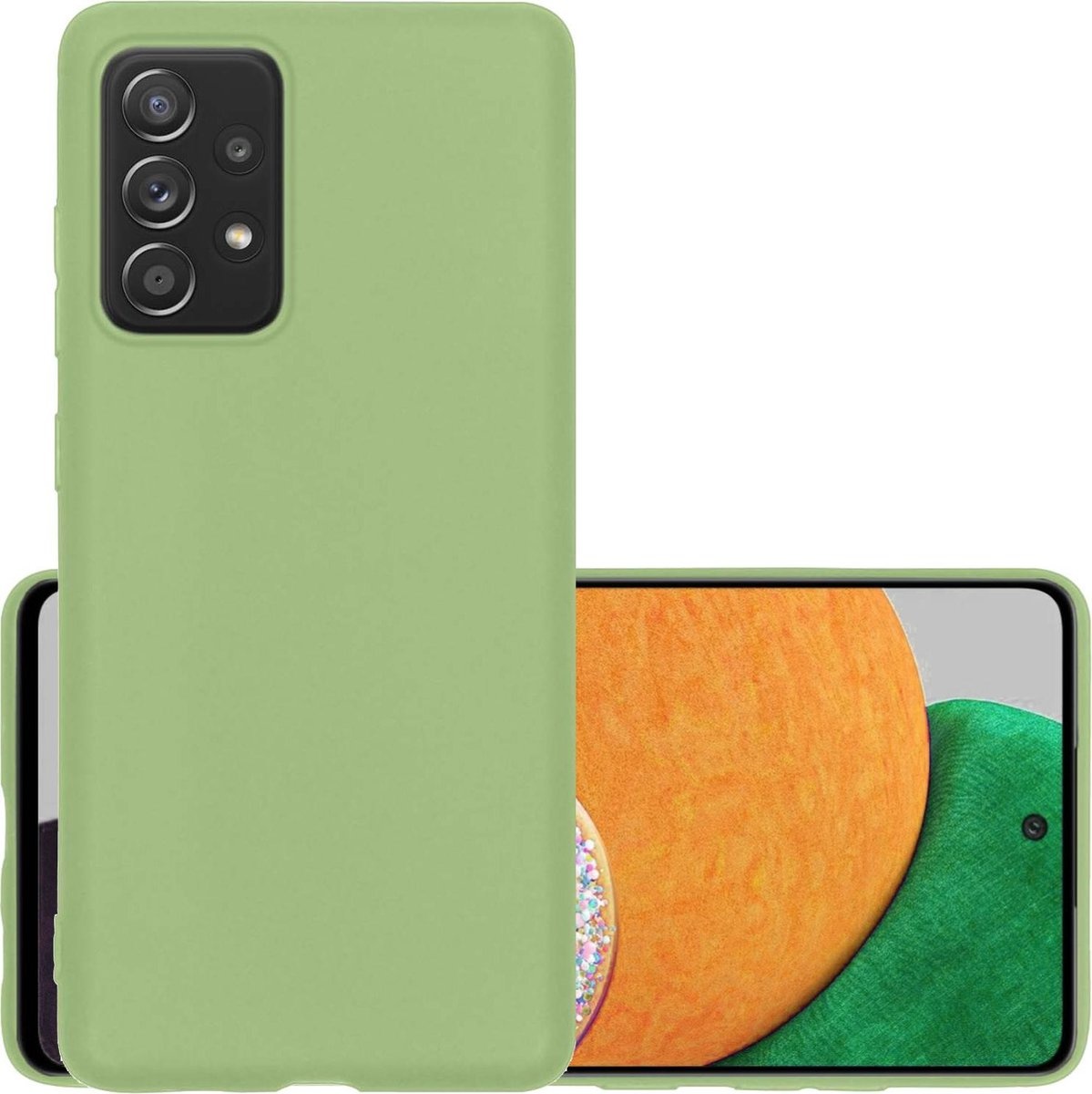 NoXx Hoes Geschikt voor Samsung A52s Hoesje Cover Siliconen Back Case Hoes - Groen