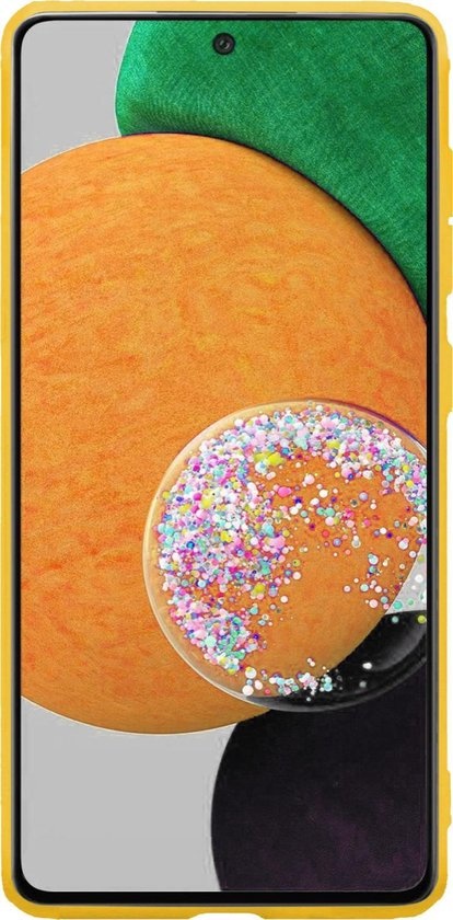 NoXx Hoes Geschikt voor Samsung A52s Hoesje Cover Siliconen Back Case Hoes - Geel