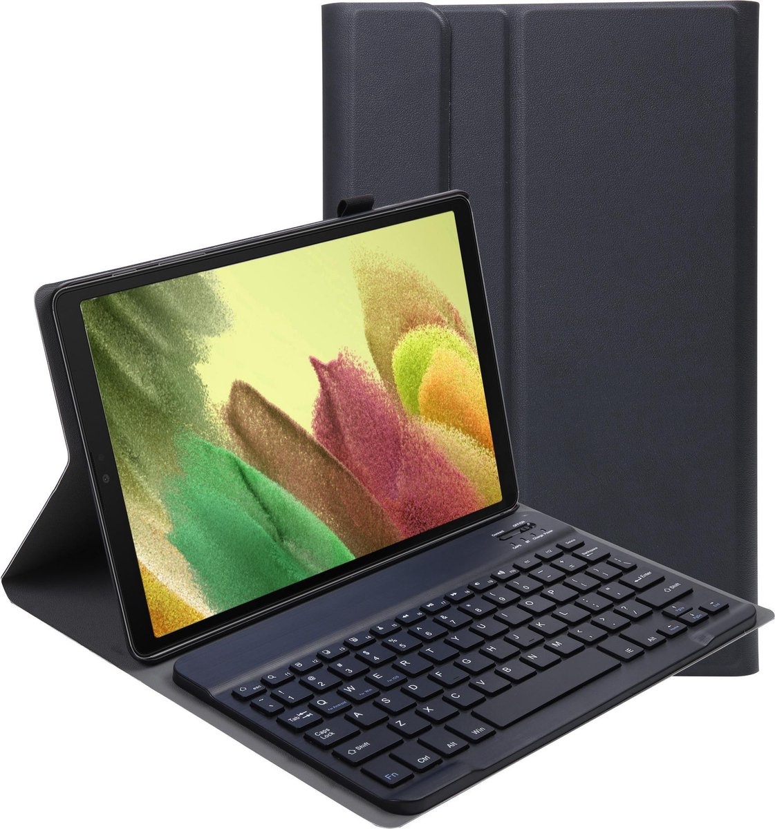 Nomfy Hoes Geschikt voor Samsung Galaxy Tab A7 Lite Hoes Toetsenbord Hoes Case Book Cover Hoesje - Hoesje Geschikt voor Samsung Tab A7 Lite Keyboard Hoes - Zwart