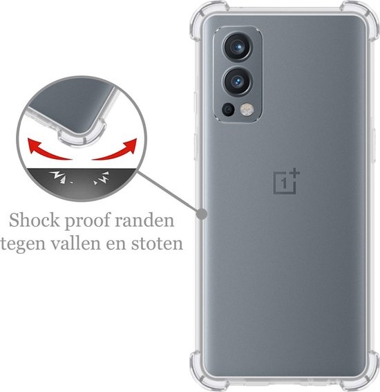Nomfy Hoesje Geschikt voor OnePlus Nord 2 Hoesje Shock Proof Cover Case Shockproof - Hoes Geschikt voor OnePlus Nord 2 Hoes Siliconen Back Case - Transparant - 2 PACK