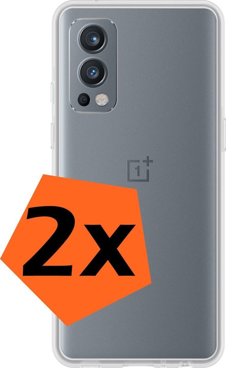 Nomfy Hoesje Geschikt voor OnePlus Nord 2 Hoesje Siliconen Cover Case - Hoes Geschikt voor OnePlus Nord 2 Hoes Back Case - 2-PACK - Transparant