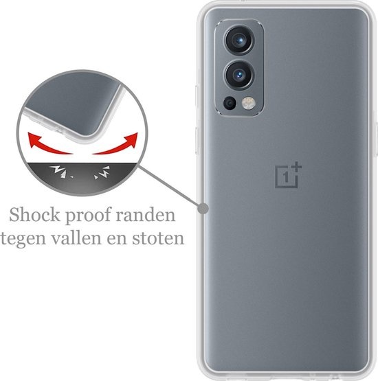 Nomfy Hoesje Geschikt voor OnePlus Nord 2 Hoesje Siliconen Cover Case - Hoes Geschikt voor OnePlus Nord 2 Hoes Back Case - 2-PACK - Transparant