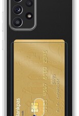 NoXx Hoes Geschikt voor Samsung A52s Hoesje Pasjeshouder Cover Shock Proof Case Siliconen Hoes Met Kaarthouder - Transparant - 2x