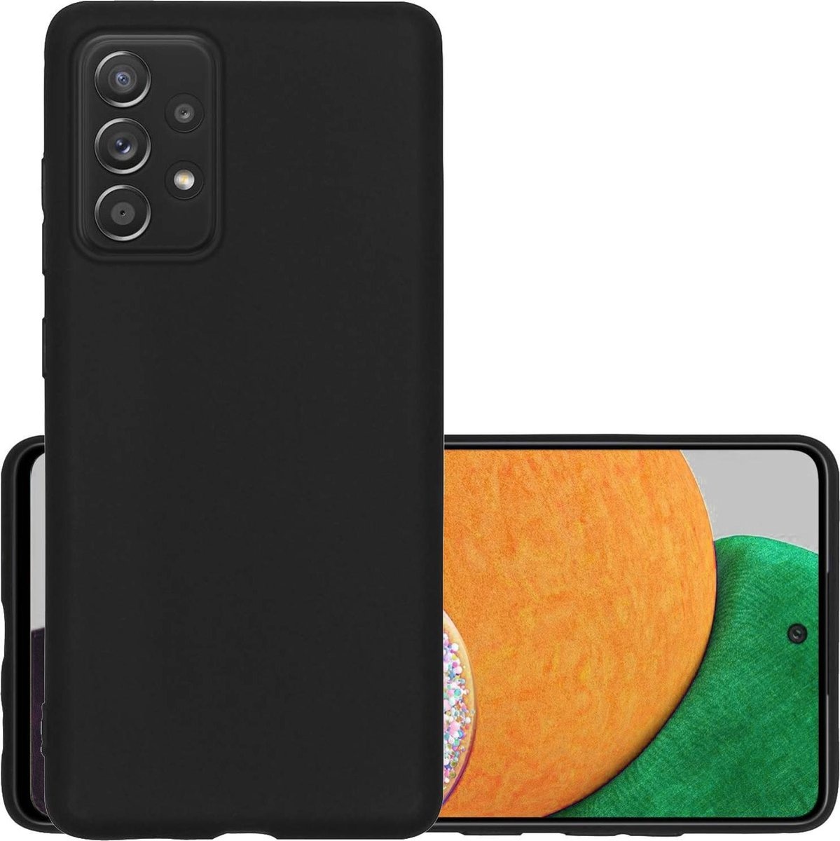 NoXx Hoes Geschikt voor Samsung A52s Hoesje Cover Siliconen Back Case Hoes - Zwart