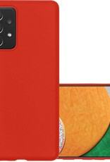 NoXx Hoes Geschikt voor Samsung A52s Hoesje Cover Siliconen Back Case Hoes - Rood