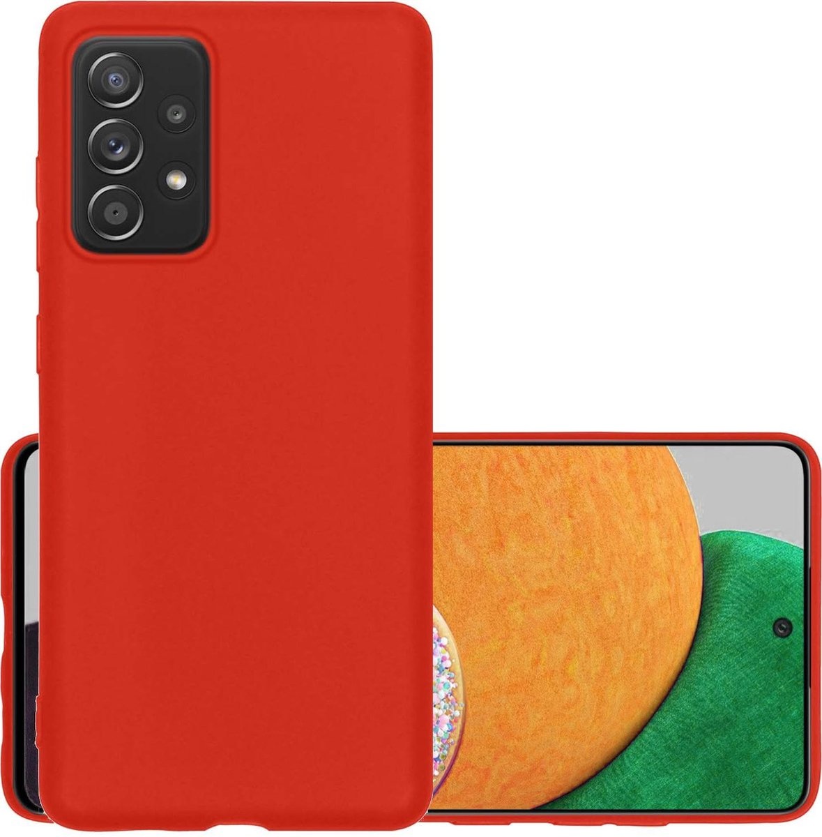 NoXx Hoes Geschikt voor Samsung A52s Hoesje Cover Siliconen Back Case Hoes - Rood