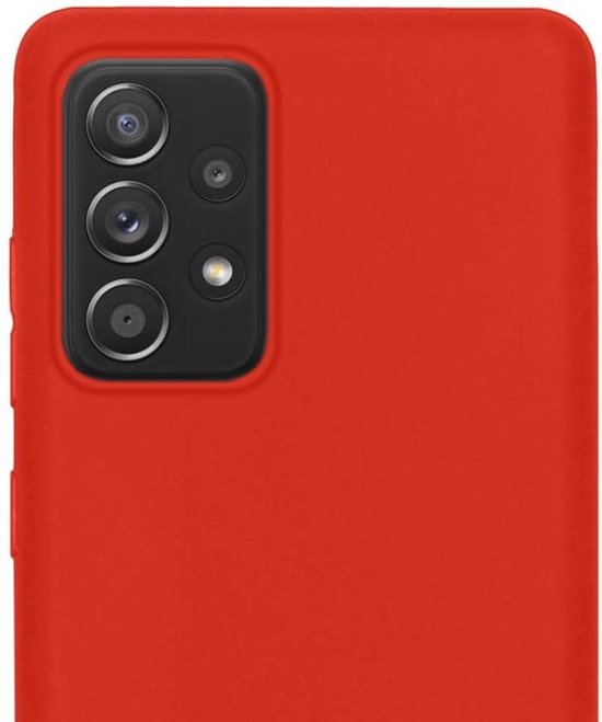 NoXx Hoes Geschikt voor Samsung A52s Hoesje Cover Siliconen Back Case Hoes - Rood