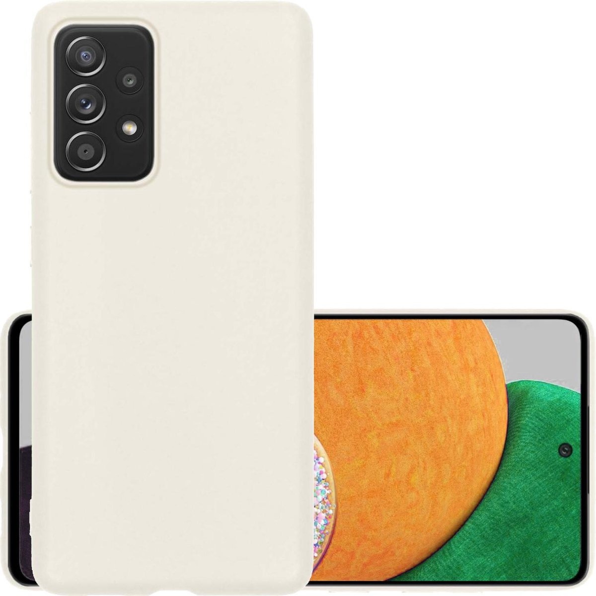 NoXx Hoes Geschikt voor Samsung A52s Hoesje Cover Siliconen Back Case Hoes - Wit