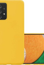 NoXx Hoes Geschikt voor Samsung A52s Hoesje Cover Siliconen Back Case Hoes - Geel