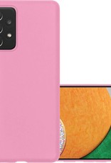 NoXx Hoes Geschikt voor Samsung A52s Hoesje Cover Siliconen Back Case Hoes - Roze