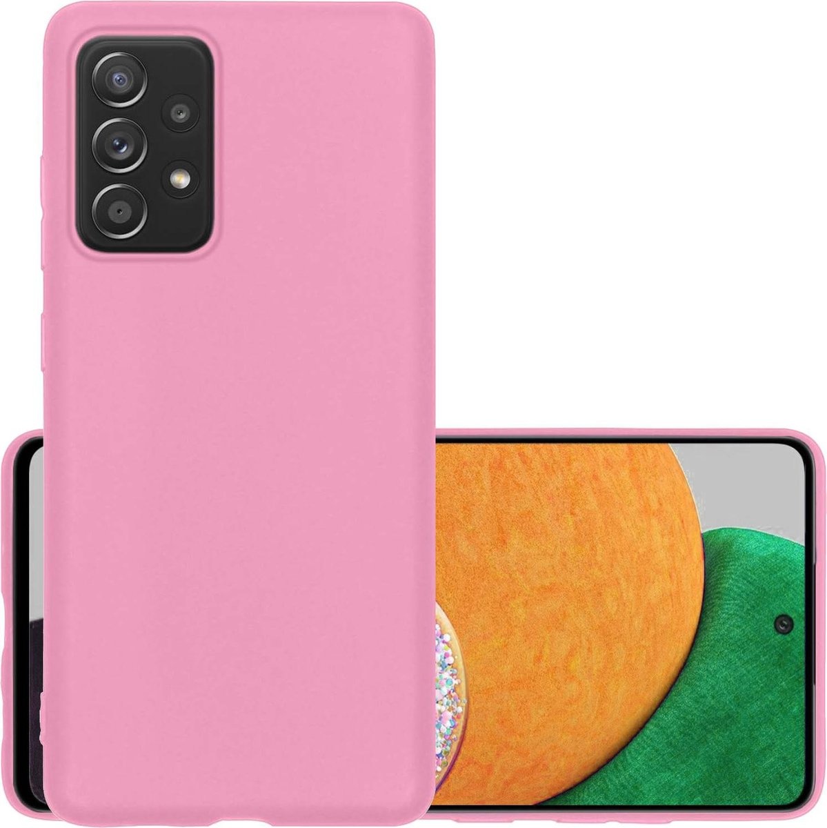 NoXx Hoes Geschikt voor Samsung A52s Hoesje Cover Siliconen Back Case Hoes - Roze