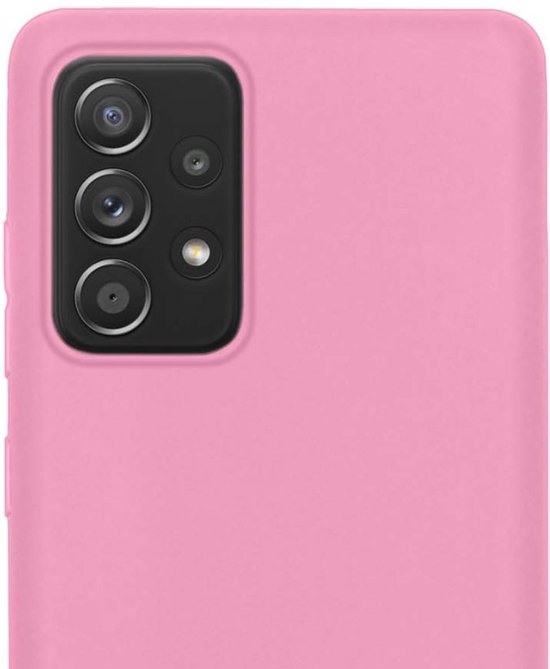 NoXx Hoes Geschikt voor Samsung A52s Hoesje Cover Siliconen Back Case Hoes - Roze