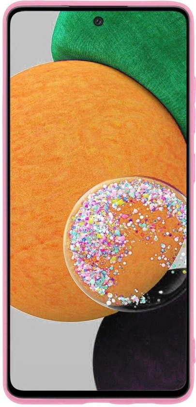 NoXx Hoes Geschikt voor Samsung A52s Hoesje Cover Siliconen Back Case Hoes - Roze