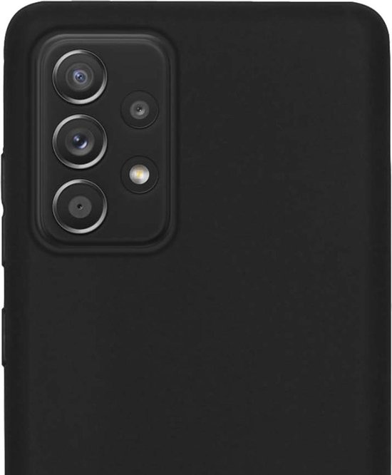 NoXx Hoes Geschikt voor Samsung A52s Hoesje Cover Siliconen Back Case Hoes - Zwart - 2x
