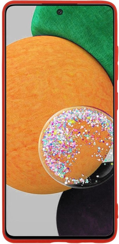 NoXx Hoes Geschikt voor Samsung A52s Hoesje Cover Siliconen Back Case Hoes - Rood - 2x
