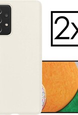 NoXx Hoes Geschikt voor Samsung A52s Hoesje Cover Siliconen Back Case Hoes - Wit - 2x