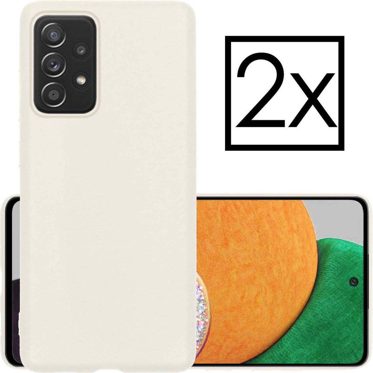 NoXx Hoes Geschikt voor Samsung A52s Hoesje Cover Siliconen Back Case Hoes - Wit - 2x