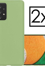 NoXx Hoes Geschikt voor Samsung A52s Hoesje Cover Siliconen Back Case Hoes - Groen - 2x