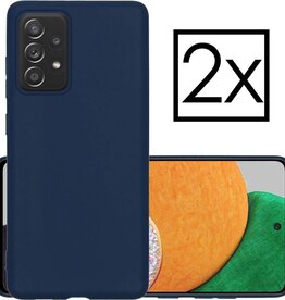 NoXx 2 PACK - NoXx Samsung Galaxy A52s hoesje siliconen - Donkerblauw