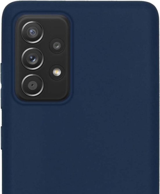 NoXx Hoes Geschikt voor Samsung A52s Hoesje Cover Siliconen Back Case Hoes - Donkerblauw - 2x