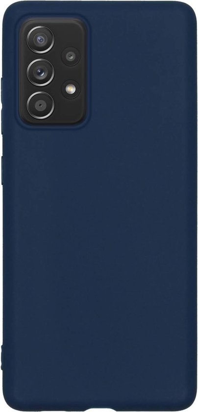 NoXx Hoes Geschikt voor Samsung A52s Hoesje Cover Siliconen Back Case Hoes - Donkerblauw - 2x