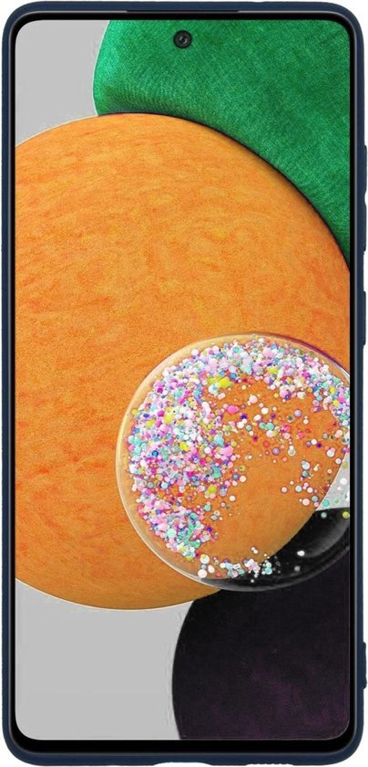 NoXx Hoes Geschikt voor Samsung A52s Hoesje Cover Siliconen Back Case Hoes - Donkerblauw - 2x