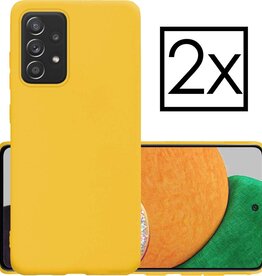 NoXx 2 PACK - NoXx Samsung Galaxy A52s hoesje siliconen - Geel