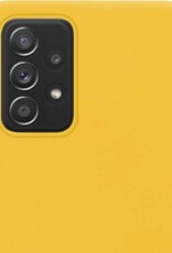 NoXx Hoes Geschikt voor Samsung A52s Hoesje Cover Siliconen Back Case Hoes - Geel - 2x
