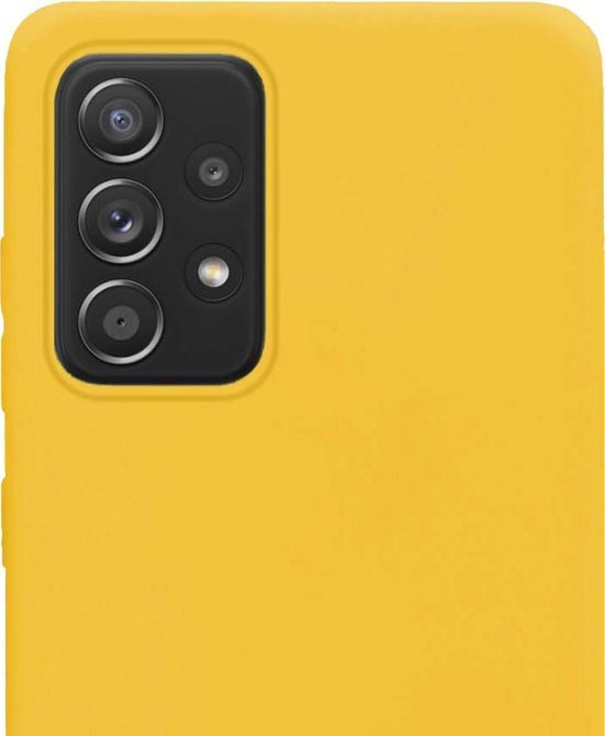NoXx Hoes Geschikt voor Samsung A52s Hoesje Cover Siliconen Back Case Hoes - Geel - 2x