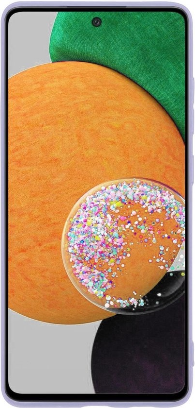 NoXx Hoes Geschikt voor Samsung A52s Hoesje Cover Siliconen Back Case Hoes - Lila - 2x