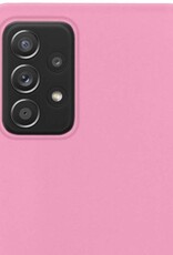 NoXx Hoes Geschikt voor Samsung A52s Hoesje Cover Siliconen Back Case Hoes - Roze - 2x
