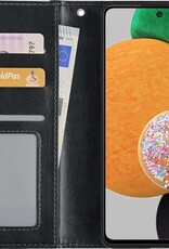 NoXx Hoes Geschikt voor Samsung A52s Hoesje Book Case Hoes Flip Cover Wallet Bookcase - Zwart