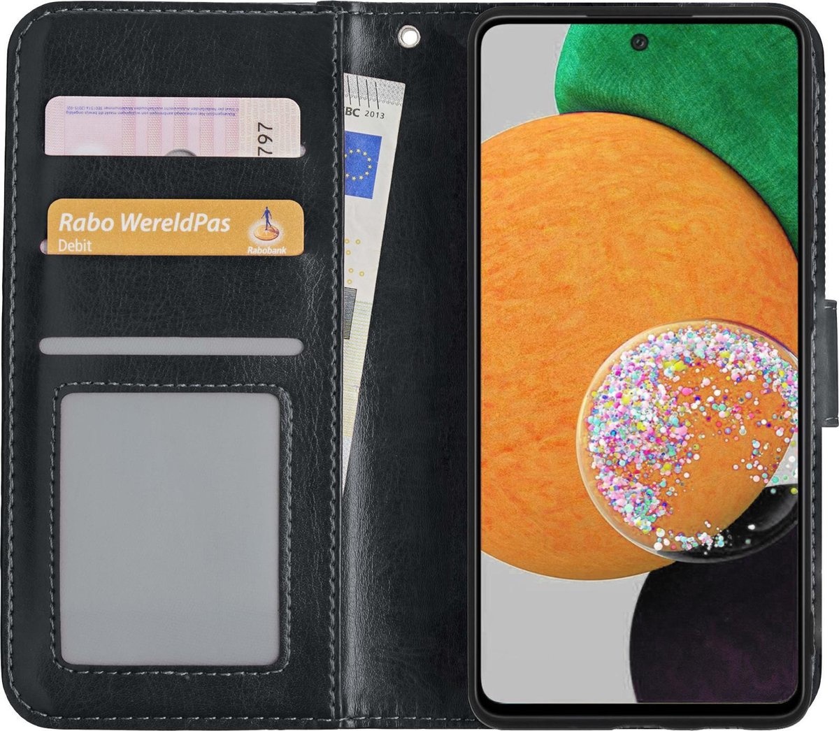 NoXx Hoes Geschikt voor Samsung A52s Hoesje Book Case Hoes Flip Cover Wallet Bookcase - Zwart