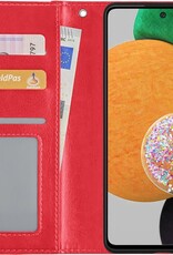 NoXx Hoes Geschikt voor Samsung A52s Hoesje Book Case Hoes Flip Cover Wallet Bookcase - Rood