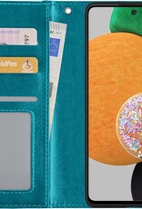 NoXx Hoes Geschikt voor Samsung A52s Hoesje Book Case Hoes Flip Cover Wallet Bookcase - Turquoise