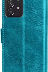 NoXx Hoes Geschikt voor Samsung A52s Hoesje Book Case Hoes Flip Cover Wallet Bookcase - Turquoise