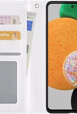 NoXx Hoes Geschikt voor Samsung A52s Hoesje Book Case Hoes Flip Cover Wallet Bookcase - Wit