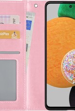 NoXx Hoes Geschikt voor Samsung A52s Hoesje Book Case Hoes Flip Cover Wallet Bookcase - Lichtroze