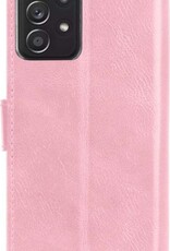 NoXx Hoes Geschikt voor Samsung A52s Hoesje Book Case Hoes Flip Cover Wallet Bookcase - Lichtroze