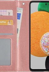 NoXx Hoes Geschikt voor Samsung A52s Hoesje Book Case Hoes Flip Cover Wallet Bookcase - Rosé goud