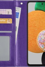 NoXx Hoes Geschikt voor Samsung A52s Hoesje Book Case Hoes Flip Cover Wallet Bookcase - Paars