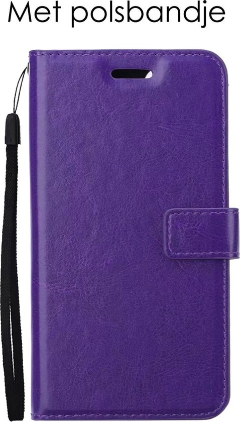 NoXx Hoes Geschikt voor Samsung A52s Hoesje Book Case Hoes Flip Cover Wallet Bookcase - Paars