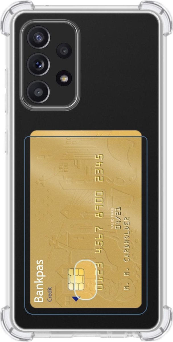 Nomfy Hoesje Geschikt voor Samsung A52s Hoesje Pasjeshouder Shockproof Pas Houder - Hoesje Geschikt voor Samsung Galaxy A52s 5G Hoes Met Kaarthouder - Transparant