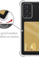 Nomfy Hoesje Geschikt voor Samsung A52s Hoesje Pasjeshouder Shockproof Pas Houder - Hoesje Geschikt voor Samsung Galaxy A52s 5G Hoes Met Kaarthouder - Transparant - 2 PACK