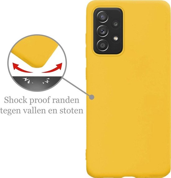 Nomfy Hoesje Geschikt voor Samsung A52s Hoesje Siliconen Cover Case - Hoes Geschikt voor Samsung Galaxy A52s 5G Hoes Back Case - Geel